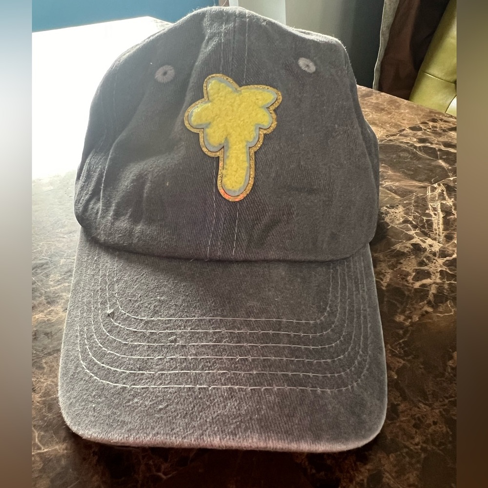 Gray ball cap with palm tree patch, new! So cute